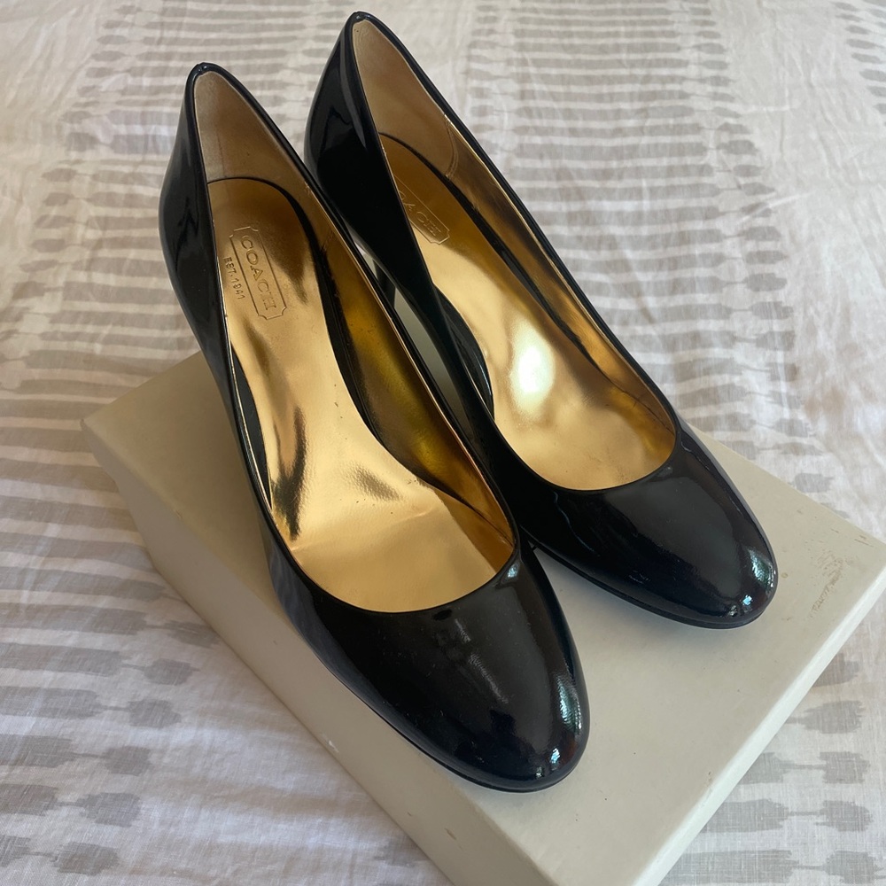 Coach Patent Leather Heels like new in box 7.5